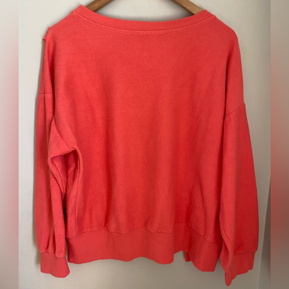 Caposhie iTALiCiSe Sweatshirt with Statement Sleeves and Raw Hem Boho - Picture 9 of 11